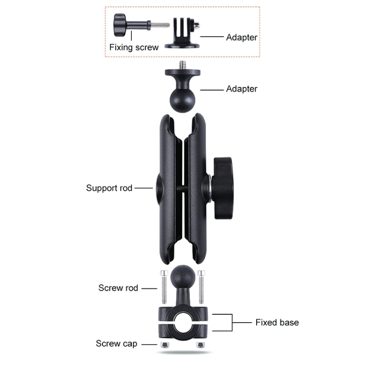 25mm Ballhead Car Front Seat Handlebar Fixed Mount Holder with Tripod Adapter & Screw & Phone Clamp & Anti-lost Silicone Case for GoPro Hero12 Black / Hero11 /10 /9 /8 /7 /6 /5, Insta360 Ace / Ace Pro, DJI Osmo Action 4 and Other Action Cameras - Connection Mount by PMC Jewellery | Online Shopping South Africa | PMC Jewellery | Buy Now Pay Later Mobicred