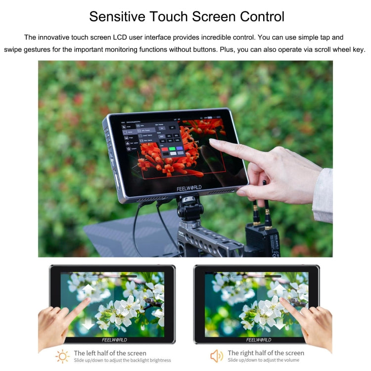 FEELWORLD S7 7-inch 12G-SDI HDMI2.0 Camera Field Monitor High Brightness1600nit Touchscreen (Black) - On-camera Monitors by FEELWORLD | Online Shopping South Africa | PMC Jewellery