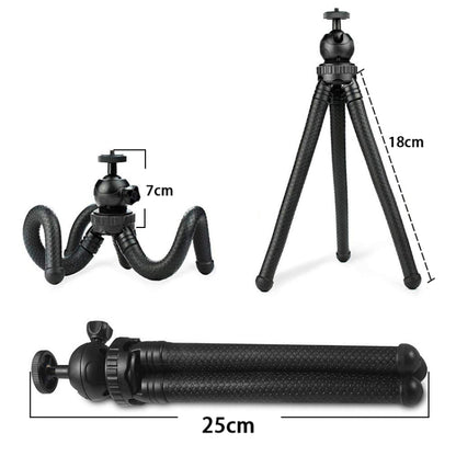 W1 Mini Octopus Flexible Tripod Holder with Ball Head for SLR Cameras, GoPro, Phones (Black) - Portable Mini Tripod by PMC Jewellery | Online Shopping South Africa | PMC Jewellery | Buy Now Pay Later Mobicred