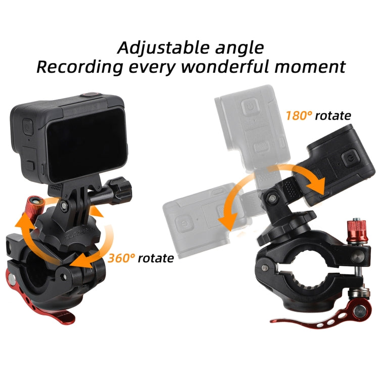 Sunnylife Sports Camera Universal Bicycle Clamp 360 Rotation 19-35mm Clip for DJI Action / Insta360 / GoPro (Black) - Bicycle Handlebar Mount by Sunnylife | Online Shopping South Africa | PMC Jewellery | Buy Now Pay Later Mobicred