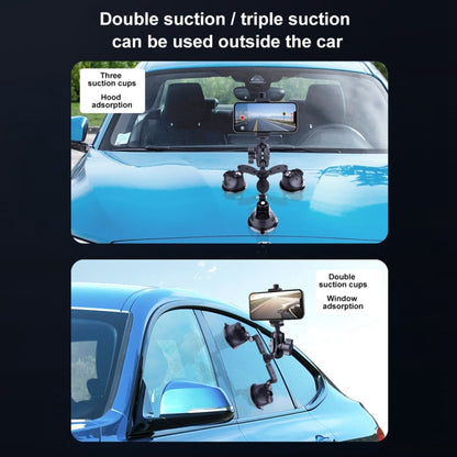 Tri-leg Suction Cup Connecting Rod Arm Phone Clamp Mount (Black) - Holder by PMC Jewellery | Online Shopping South Africa | PMC Jewellery | Buy Now Pay Later Mobicred