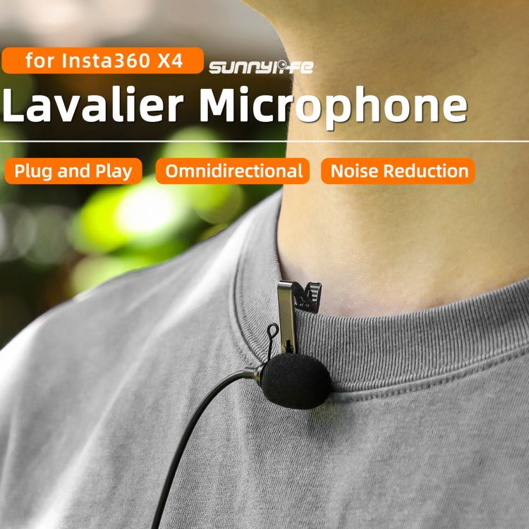 For Insta360 X4 Sunnylife Lavalier Clip Type-C Recording Microphone (Black) - Others by Sunnylife | Online Shopping South Africa | PMC Jewellery | Buy Now Pay Later Mobicred