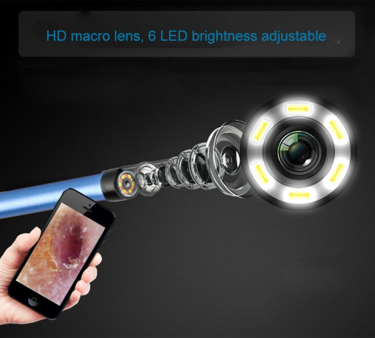 2 in 1 USB HD Visual Earwax Clean Tool Endoscope Borescope with LED Lights & Wifi, Cable length: 2m (Blue) -  by PMC Jewellery | Online Shopping South Africa | PMC Jewellery | Buy Now Pay Later Mobicred