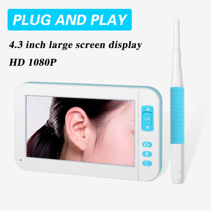 C01 4.3 Inch Screen Display HD1080P Visual Earspoon Endoscope with 6 LEDs, Diameter:3.9mm -  by PMC Jewellery | Online Shopping South Africa | PMC Jewellery | Buy Now Pay Later Mobicred