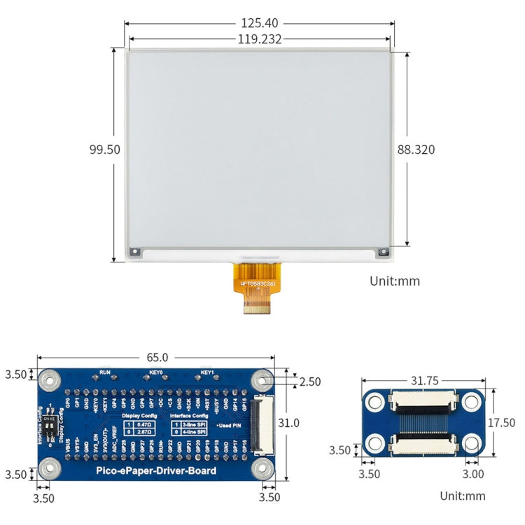 Waveshare 5.83 inch 648x480 Pixel Black White E-Paper E-Ink Display Module for Raspberry Pi Pico, SPI Interface - Modules Expansions Accessories by WAVESHARE | Online Shopping South Africa | PMC Jewellery | Buy Now Pay Later Mobicred