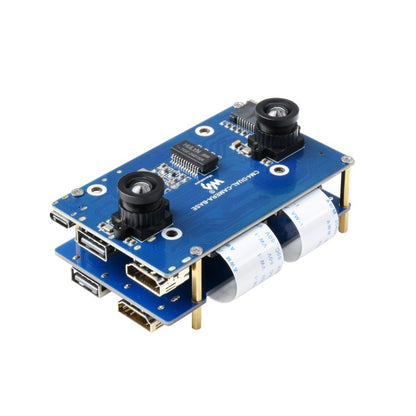 Waveshare Binocular Camera Base Board with Interface Expander for Raspberry Pi Compute Module 4 - Modules Expansions Accessories by WAVESHARE | Online Shopping South Africa | PMC Jewellery | Buy Now Pay Later Mobicred