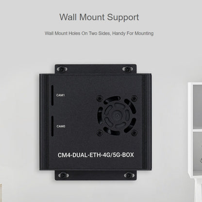 Waveshare Dual Gigabit Ethernet 5G/4G Computer Box with Cooling Fan for Raspberry Pi CM4(US Plug) - Mini PC Accessories by WAVESHARE | Online Shopping South Africa | PMC Jewellery | Buy Now Pay Later Mobicred