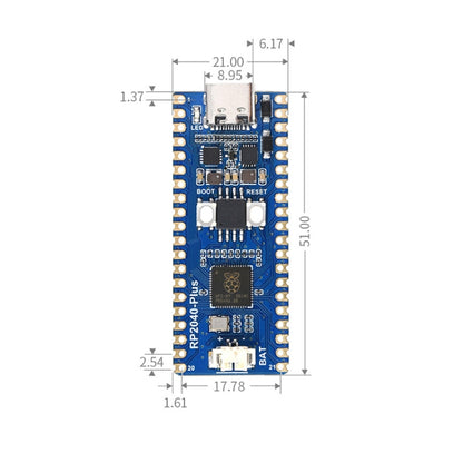 Waveshare RP2040-Plus Pico-like MCU Board Based on Raspberry Pi MCU RP2040, with Pinheader - Modules Expansions Accessories by WAVESHARE | Online Shopping South Africa | PMC Jewellery | Buy Now Pay Later Mobicred