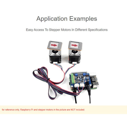 Waveshare HRB8825 Stepper Motor HAT For Raspberry Pi, Drives Two Stepper Motors, Up To 1/32 Microstepping - Modules Expansions Accessories by WAVESHARE | Online Shopping South Africa | PMC Jewellery | Buy Now Pay Later Mobicred