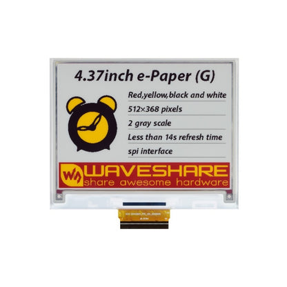 Waveshare 4.37 inch 512 x 368 Pixel Red Yellow Black White E-Paper (G) Raw Display Panel - Modules Expansions Accessories by WAVESHARE | Online Shopping South Africa | PMC Jewellery | Buy Now Pay Later Mobicred