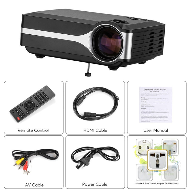 Z495 4 inch Single LCD Display Panel 800x400P Smart Projector with Remote Control, Support AV / VGA / HDMI / USBX2 / TF Card /Audio - LED Projector by PMC Jewellery | Online Shopping South Africa | PMC Jewellery | Buy Now Pay Later Mobicred