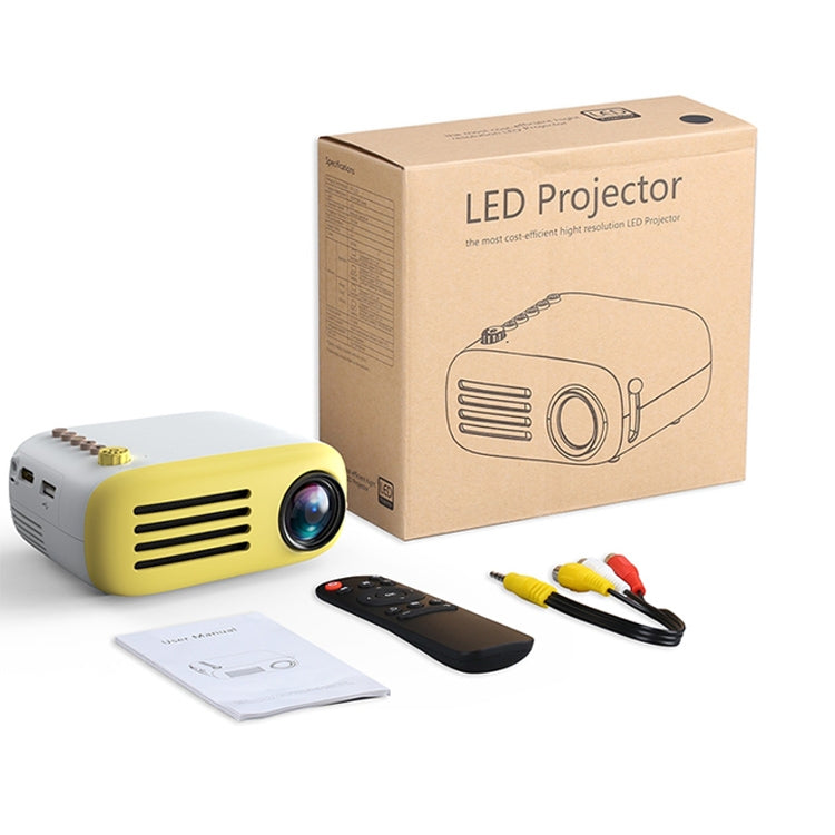 YG200 Portable LED Pocket Mini Projector AV SD HDMI Video Movie Game Home Theater Video Projector(Yellow and White) - LED Projector by PMC Jewellery | Online Shopping South Africa | PMC Jewellery | Buy Now Pay Later Mobicred