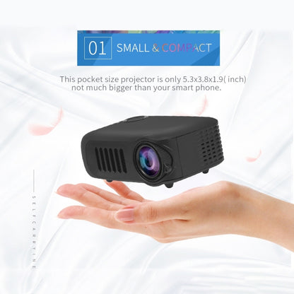 A2000 Portable Projector 800 Lumen LCD Home Theater Video Projector, Support 1080P, EU Plug (Black) - LED Projector by PMC Jewellery | Online Shopping South Africa | PMC Jewellery | Buy Now Pay Later Mobicred