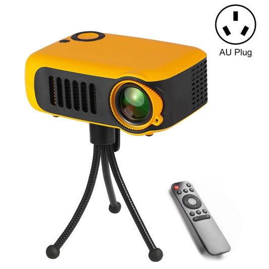 A2000 Portable Projector 800 Lumen LCD Home Theater Video Projector, Support 1080P, AU Plug (Yellow) - LED Projector by PMC Jewellery | Online Shopping South Africa | PMC Jewellery | Buy Now Pay Later Mobicred