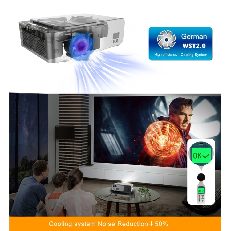 T6 2000ANSI Lumens 1080P LCD Mini Theater Projector, Phone Version, EU Plug(Red) - LED Projector by PMC Jewellery | Online Shopping South Africa | PMC Jewellery | Buy Now Pay Later Mobicred