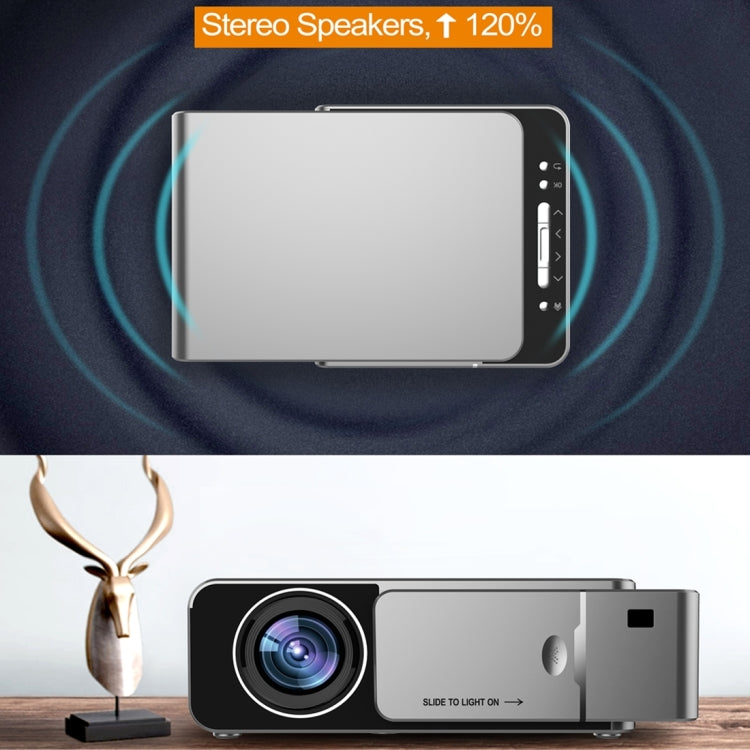 T6 2000ANSI Lumens Mini Theater Projector, Android 7.1 RK3128 Quad Core, 1GB+8GB, UK Plug(Silver) - LED Projector by PMC Jewellery | Online Shopping South Africa | PMC Jewellery | Buy Now Pay Later Mobicred