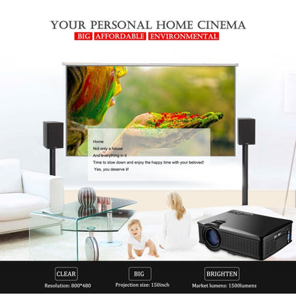 LY-40 1800 Lumens 1280 x 800 Home Theater LED Projector with Remote Control, EU Plug (Black) - LED Projector by PMC Jewellery | Online Shopping South Africa | PMC Jewellery | Buy Now Pay Later Mobicred