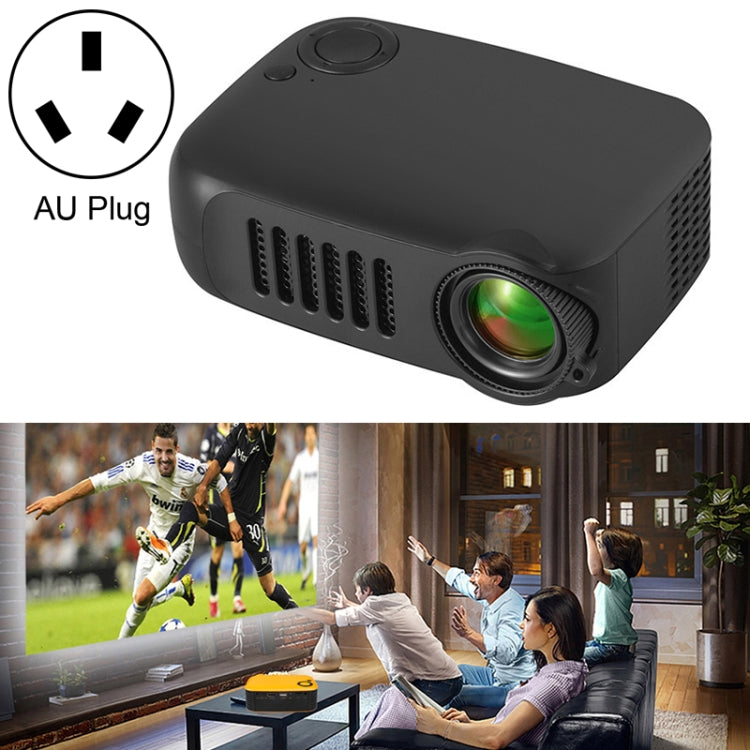 A2000 1080P Mini Portable Smart Projector Children Projector, AU Plug(Black) - Mini Projector by PMC Jewellery | Online Shopping South Africa | PMC Jewellery | Buy Now Pay Later Mobicred