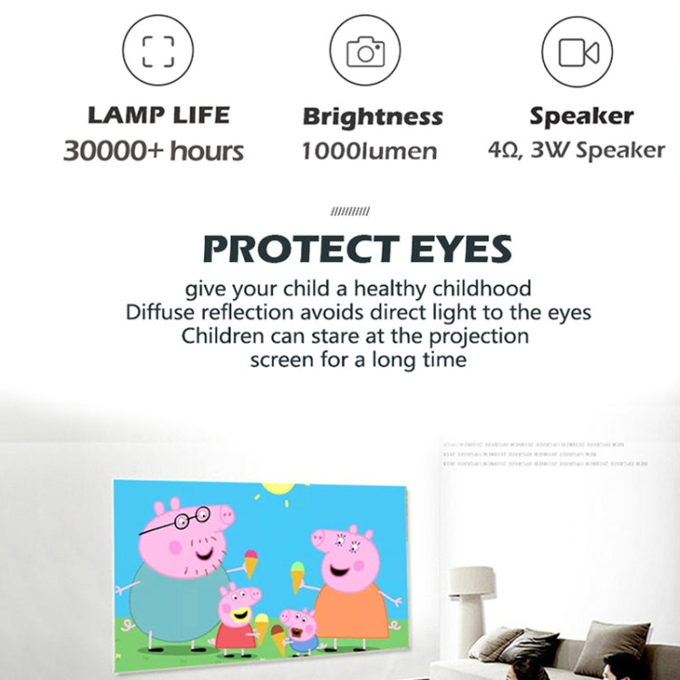 A2000 1080P Mini Portable Smart Projector Children Projector, UK Plug(Yellow) - Mini Projector by PMC Jewellery | Online Shopping South Africa | PMC Jewellery | Buy Now Pay Later Mobicred