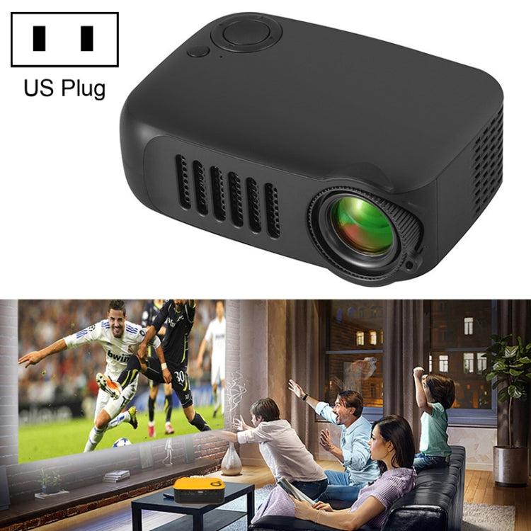 A2000 1080P Mini Portable Smart Projector Children Projector, US Plug(Black) - Mini Projector by PMC Jewellery | Online Shopping South Africa | PMC Jewellery | Buy Now Pay Later Mobicred