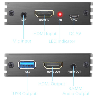 NK-S300 USB 3.0 HDMI 4K HD Video Capture Card Device(Grey) - Video Capture Solutions by PMC Jewellery | Online Shopping South Africa | PMC Jewellery | Buy Now Pay Later Mobicred