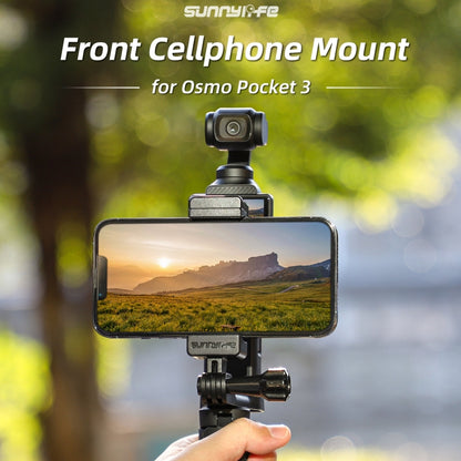 For DJI OSMO Pocket 3 Sunnylife Front Phone Holder Mount Handheld Tripod Expansion Brackets (Black) - Mount & Holder by Sunnylife | Online Shopping South Africa | PMC Jewellery