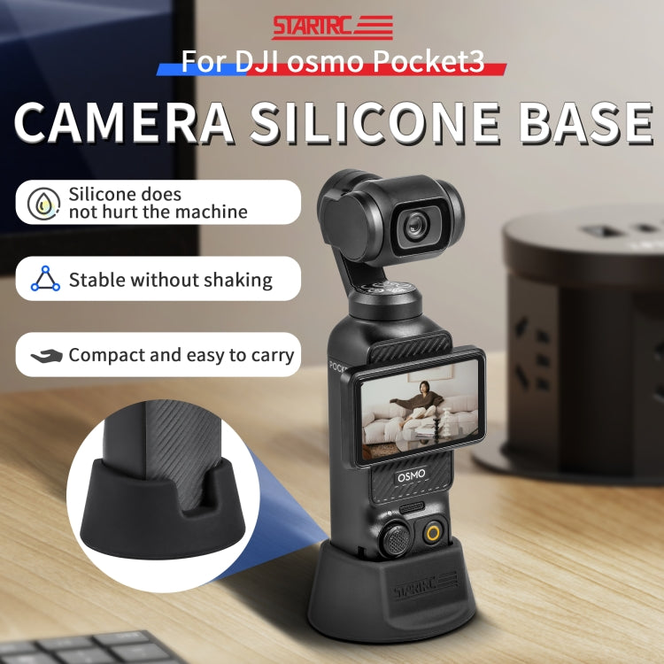 For DJI Osmo Pocket 3 STARTRC Silicone Desktop Base Bracket (Black) - Mount & Holder by STARTRC | Online Shopping South Africa | PMC Jewellery | Buy Now Pay Later Mobicred