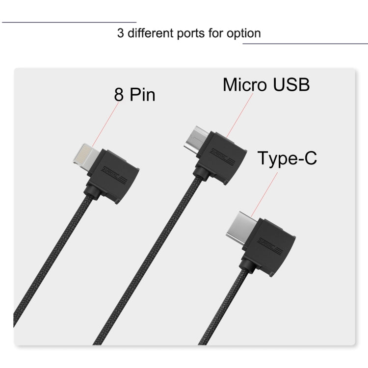 STARTRC 10cm Micro USB to Micro USB Converting Connector Data Cable for DJI Mavic Mini /  Air, Shark Remote Controller(Black) - Cable & Adapter by STARTRC | Online Shopping South Africa | PMC Jewellery | Buy Now Pay Later Mobicred