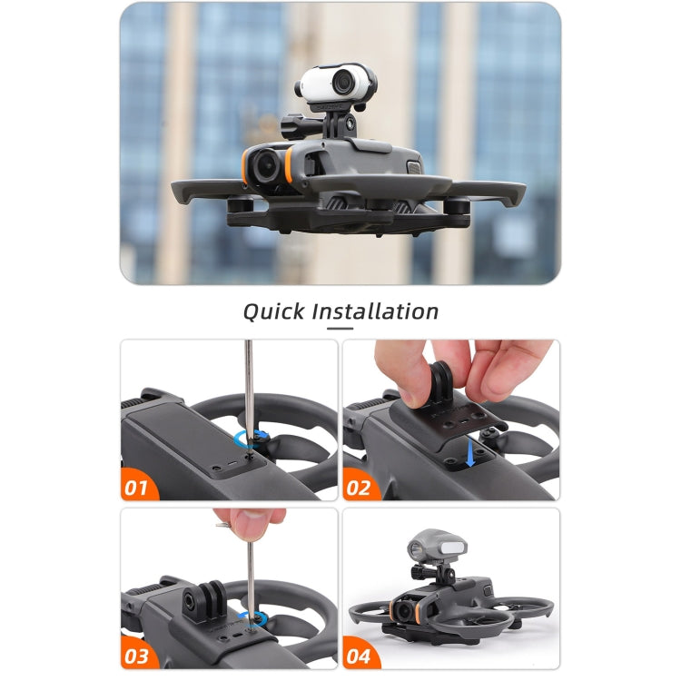 For DJI Avata 2 Sunnylife Action Camera Holder Mount Drone Light Bracket (Black) -  by Sunnylife | Online Shopping South Africa | PMC Jewellery | Buy Now Pay Later Mobicred