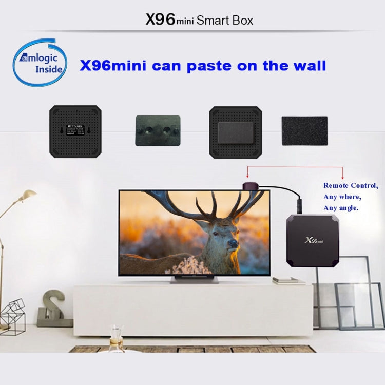 X96 mini 4K*2K UHD Output Smart TV BOX Player with Remote Controller without Wall Mount, Android 10 Amlogic S905W Quad Core ARM Cortex A53 2GHz, RAM: 2GB, ROM: 16GB, Supports WiFi, HDMI, TF(Black) - Amlogic S905 by PMC Jewellery | Online Shopping South Africa | PMC Jewellery | Buy Now Pay Later Mobicred