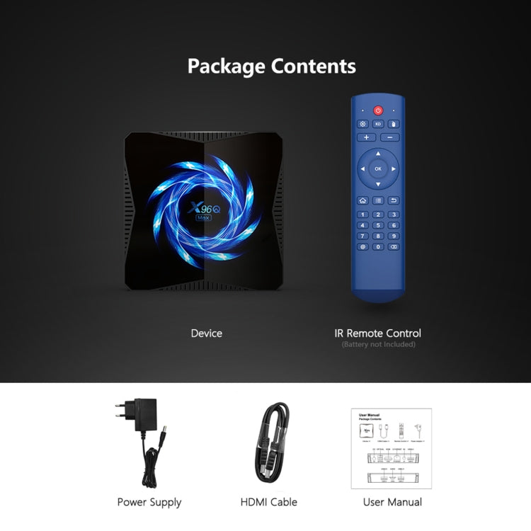 TANIX X96Q Max 4K Smart TV BOX Android 10 Media Player with Remote Control, Quad Core Allwinner H616, RAM: 4GB, ROM: 64GB, 2.4GHz/5GHz WiFi, EU Plug - Allwinner H6 by PMC Jewellery | Online Shopping South Africa | PMC Jewellery | Buy Now Pay Later Mobicred