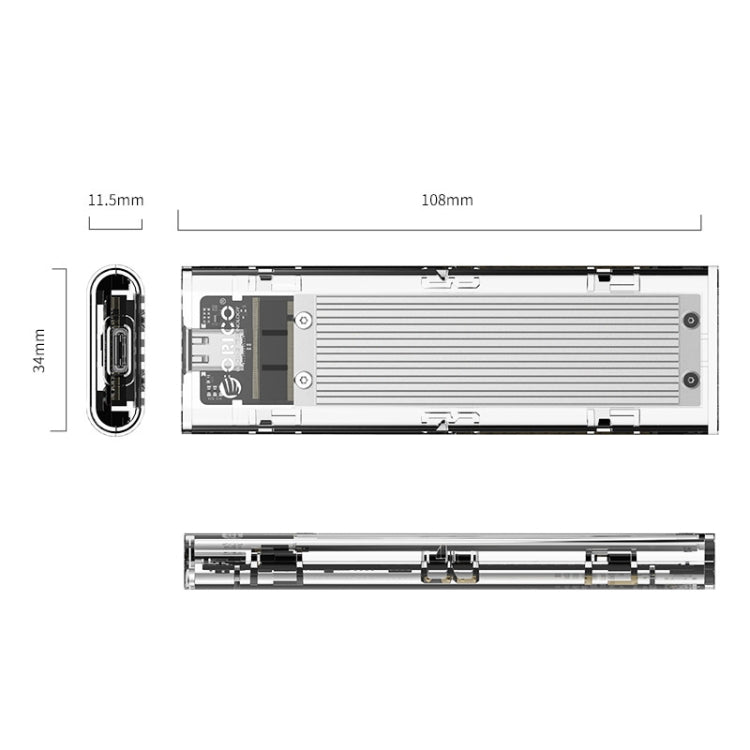 ORICO TCM2-C3 NVMe M.2 SSD Enclosure (10Gbps)(Silver) - HDD Enclosure by ORICO | Online Shopping South Africa | PMC Jewellery | Buy Now Pay Later Mobicred