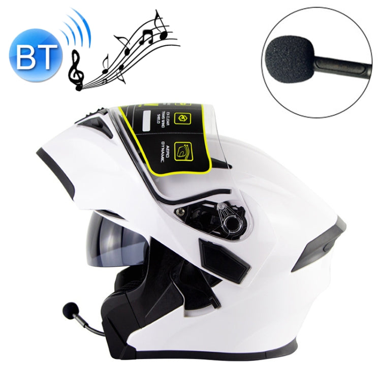 Soman 955 Skyeye Motorcycle Full / Open Face Bluetooth Helmet Headset Full Face, Supports Answer / Hang Up Calls(Pearl White) - Helmets by SOMAN | Online Shopping South Africa | PMC Jewellery | Buy Now Pay Later Mobicred