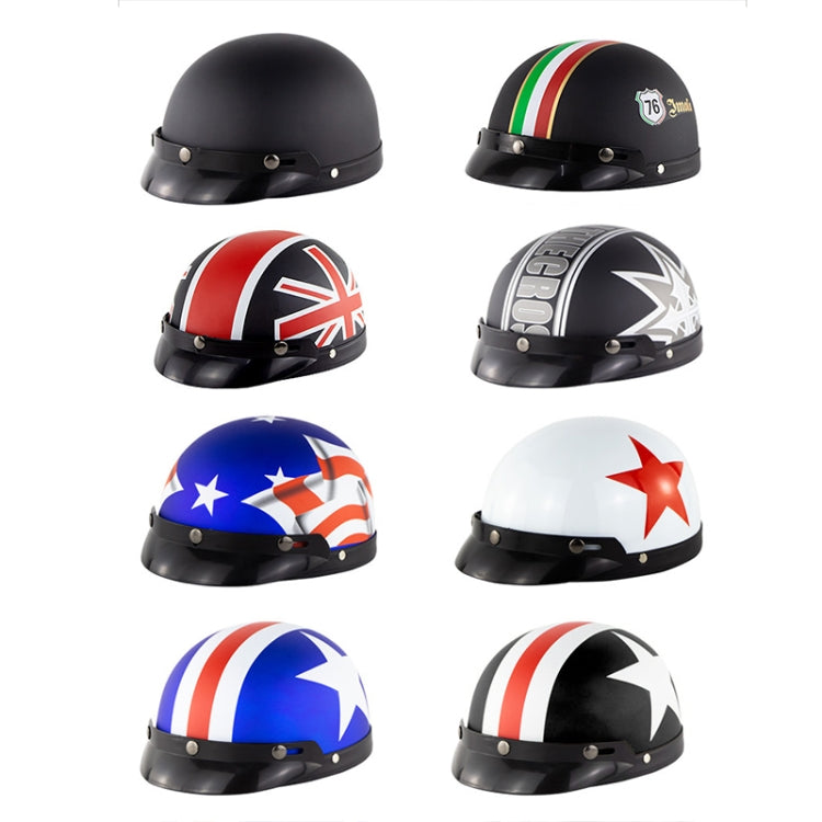 Soman Electromobile Motorcycle Half Face Helmet Retro Harley Helmet with Goggles(Bright White Red Star) - Helmets by SOMAN | Online Shopping South Africa | PMC Jewellery | Buy Now Pay Later Mobicred