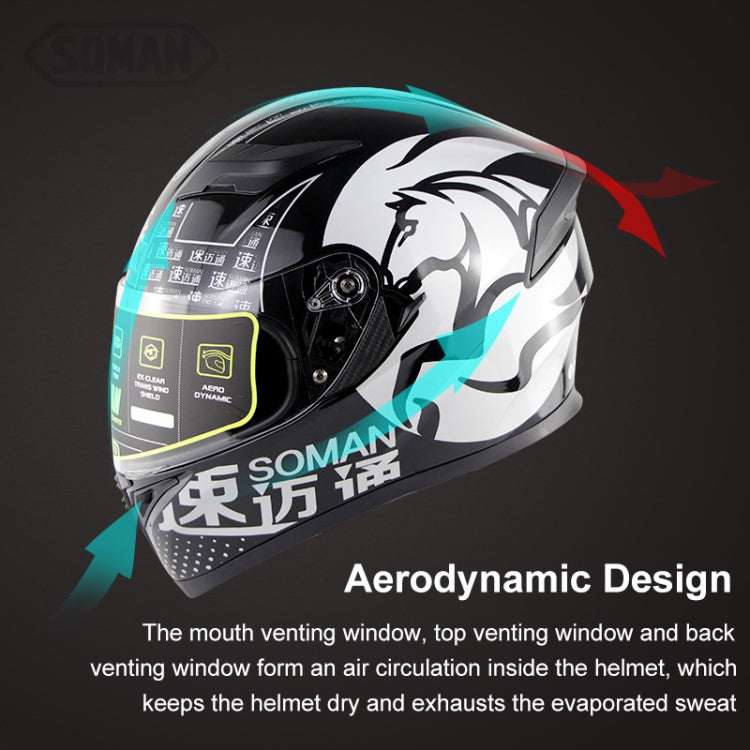 Soman SM-960 Motorcycle Electromobile Full Face Helmet Double Lens Protective Helmet(Gold with Gold Lens) - Helmets by SOMAN | Online Shopping South Africa | PMC Jewellery | Buy Now Pay Later Mobicred