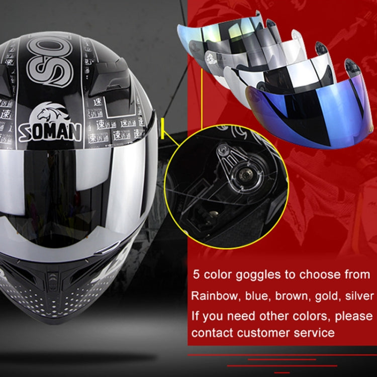 Soman SM-960 Motorcycle Electromobile Full Face Helmet Double Lens Protective Helmet(Golden Eight Immortals with Gold Lens) - Helmets by SOMAN | Online Shopping South Africa | PMC Jewellery | Buy Now Pay Later Mobicred