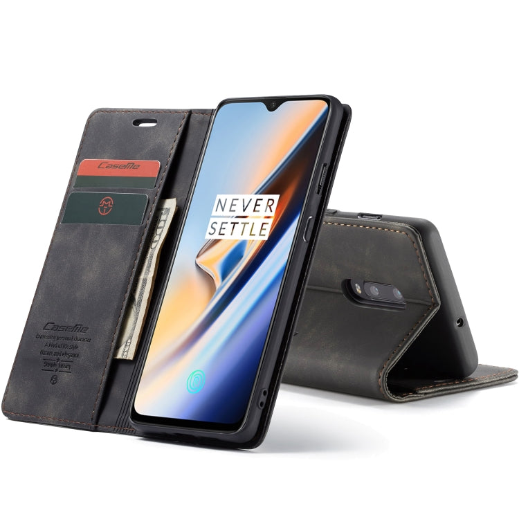 CaseMe-013 Multifunctional Horizontal Flip Leather Case with Card Slot & Holder for OnePlus 7(Black) - OnePlus Cases by CaseMe | Online Shopping South Africa | PMC Jewellery | Buy Now Pay Later Mobicred