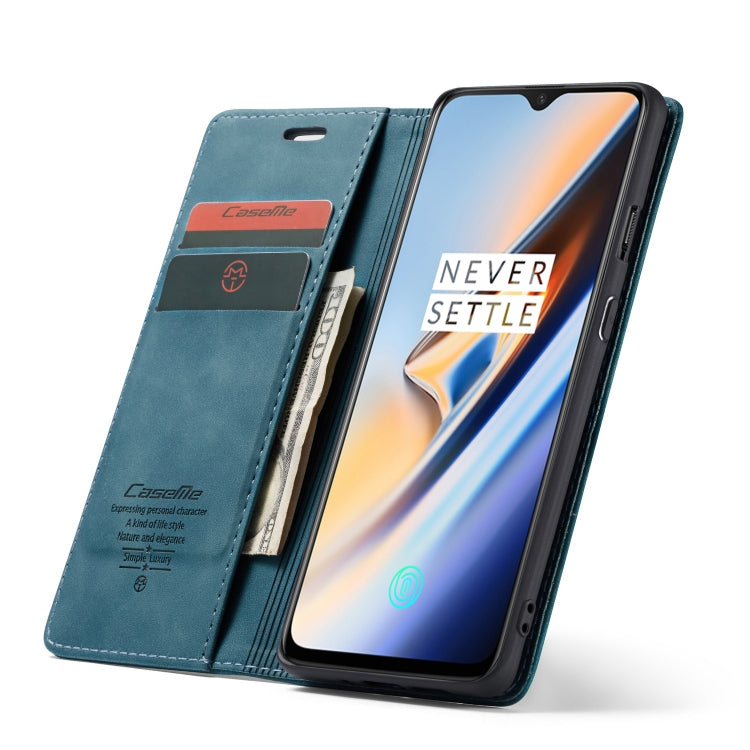 CaseMe-013 Multifunctional Horizontal Flip Leather Case with Card Slot & Holder for OnePlus 7(Blue) - OnePlus Cases by CaseMe | Online Shopping South Africa | PMC Jewellery | Buy Now Pay Later Mobicred