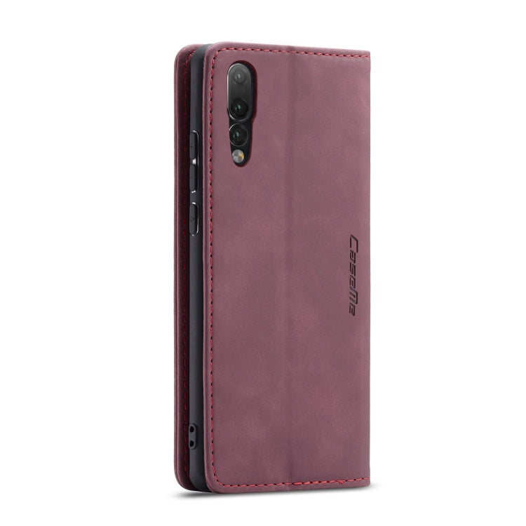 CaseMe-013 Multifunctional Horizontal Flip Leather Case with Card Slot & Holder for Huawei P20(Wine Red) - Huawei Cases by CaseMe | Online Shopping South Africa | PMC Jewellery | Buy Now Pay Later Mobicred