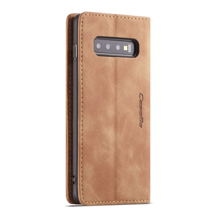 CaseMe-013  Multifunctional Horizontal Flip Leather Case with Card Slot & Holder for Galaxy S10 5G(Brown) - Galaxy Phone Cases by CaseMe | Online Shopping South Africa | PMC Jewellery | Buy Now Pay Later Mobicred