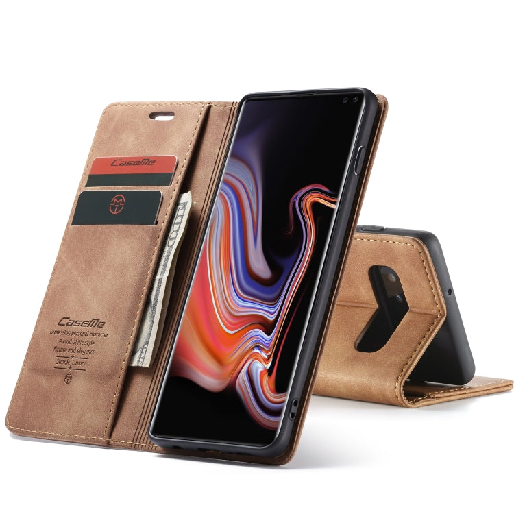 CaseMe-013  Multifunctional Horizontal Flip Leather Case with Card Slot & Holder for Galaxy S10 5G(Brown) - Galaxy Phone Cases by CaseMe | Online Shopping South Africa | PMC Jewellery | Buy Now Pay Later Mobicred