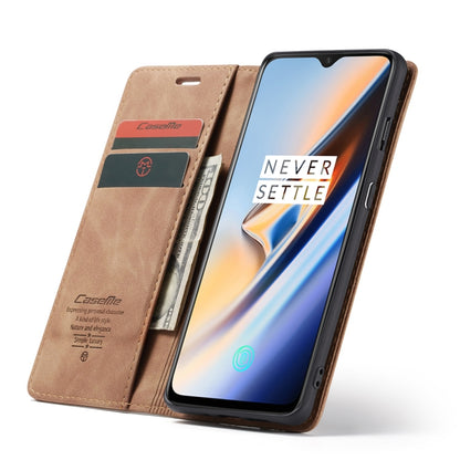 CaseMe-013 Multifunctional Horizontal Flip Leather Case with Card Slot & Holder for OnePlus 7(Brown) - OnePlus Cases by CaseMe | Online Shopping South Africa | PMC Jewellery | Buy Now Pay Later Mobicred