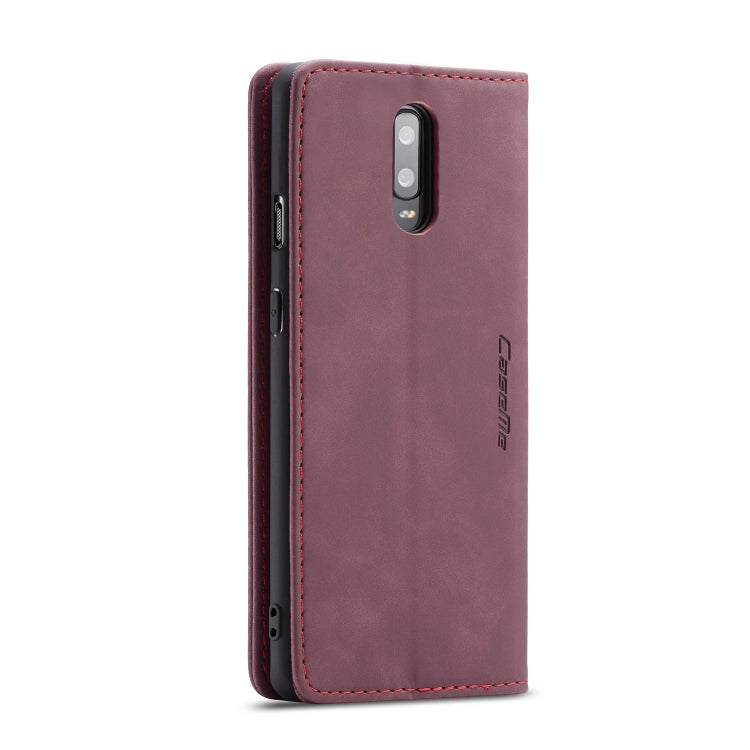 CaseMe-013 Multi-functional Retro Frosted Horizontal Flip Leather Case with Card Slot & Holder & Wallet For OnePlus 7(Wine Red) - OnePlus Cases by CaseMe | Online Shopping South Africa | PMC Jewellery | Buy Now Pay Later Mobicred