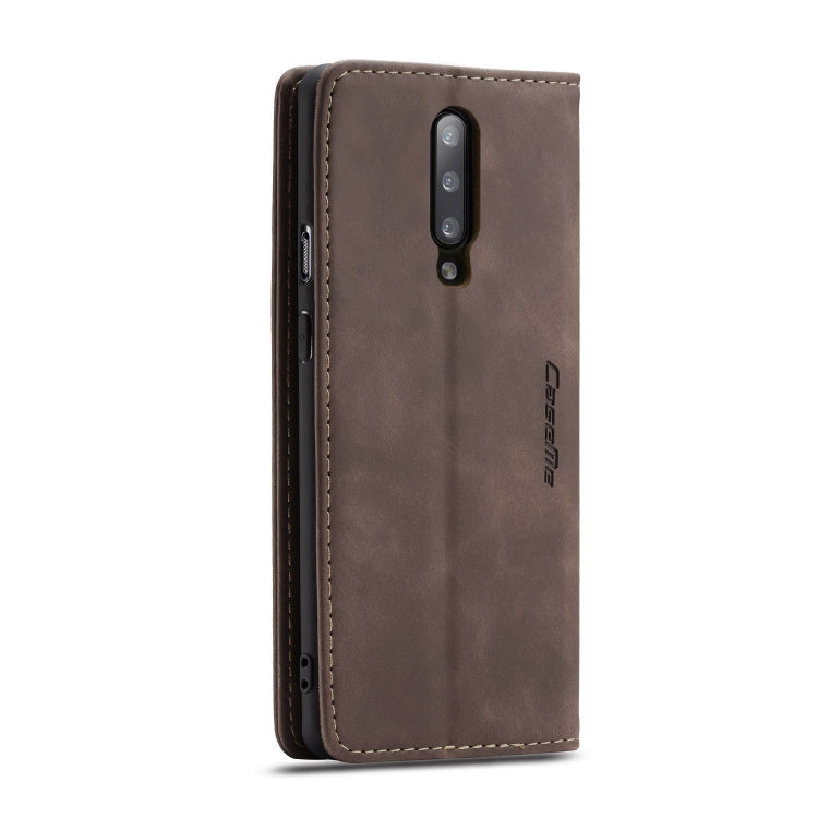 CaseMe-013 Multi-functional Retro Frosted Horizontal Flip Leather Case with Card Slot & Holder & Wallet For OnePlus 7 Pro(Coffee) - OnePlus Cases by CaseMe | Online Shopping South Africa | PMC Jewellery | Buy Now Pay Later Mobicred