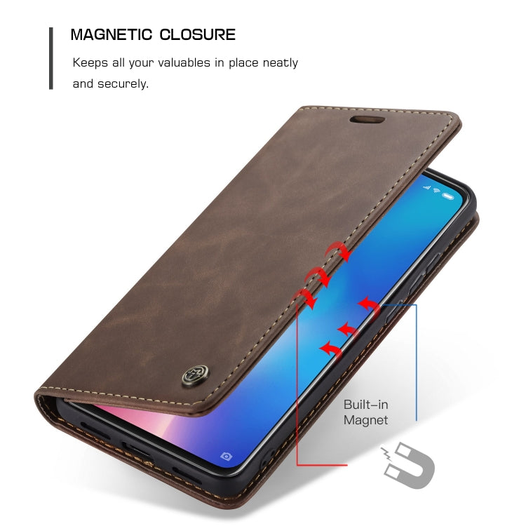 CaseMe-013 Multi-functional Retro Frosted Horizontal Flip Leather Case with Card Slot & Holder & Wallet For Xiaomi Mi 9(Coffee) - Xiaomi Cases by CaseMe | Online Shopping South Africa | PMC Jewellery | Buy Now Pay Later Mobicred