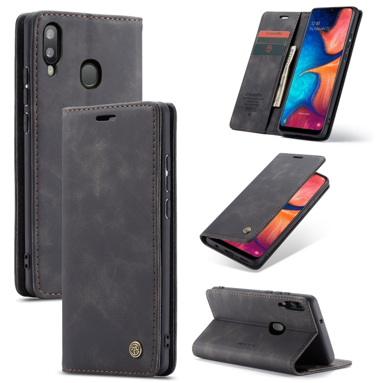 CaseMe-013 Multi-functional Retro Frosted Horizontal Flip Leather Case with Card Slot & Holder & Wallet For Galaxy A20e(Black) - Galaxy Phone Cases by CaseMe | Online Shopping South Africa | PMC Jewellery | Buy Now Pay Later Mobicred