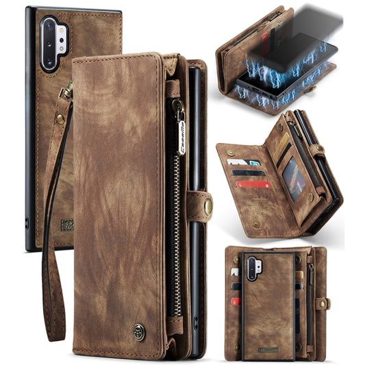 For Samsung Galaxy Note10+ CaseMe-008 Detachable Multifunctional Flip Leather Phone Case(Brown) - Galaxy Phone Cases by CaseMe | Online Shopping South Africa | PMC Jewellery | Buy Now Pay Later Mobicred