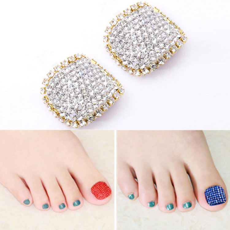 2 PCS Crystal Fake Nail Art Tips Rhinestone Full Cover Toenails Decals Stickers(NO:33) - Nail Stickers by PMC Jewellery | Online Shopping South Africa | PMC Jewellery | Buy Now Pay Later Mobicred