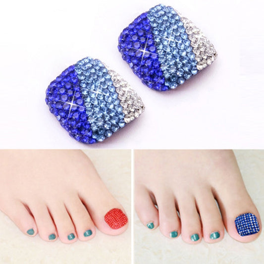 2 PCS Crystal Fake Nail Art Tips Rhinestone Full Cover Toenails Decals Stickers(NO:22) - Nail Stickers by PMC Jewellery | Online Shopping South Africa | PMC Jewellery | Buy Now Pay Later Mobicred