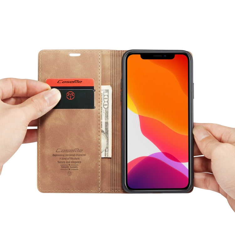 CaseMe-013 Multifunctional Horizontal Flip Leather Case with Card Slot & Holder & Wallet for iPhone 11 Pro Max(Brown) - iPhone 11 Pro Max Cases by CaseMe | Online Shopping South Africa | PMC Jewellery | Buy Now Pay Later Mobicred